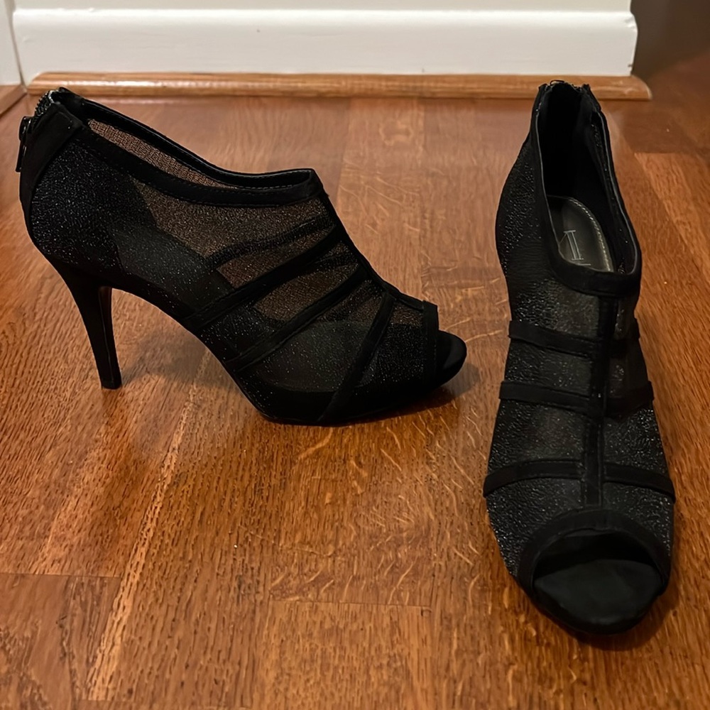 Black Mesh Ankle Booties